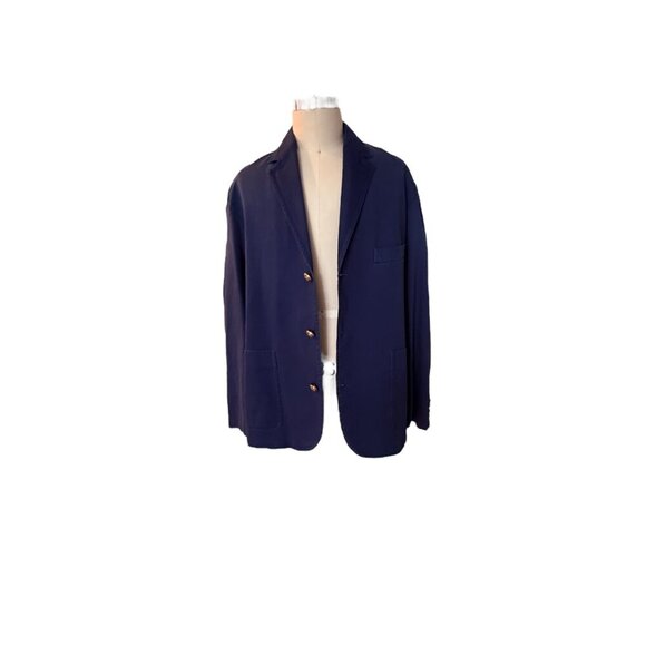 GUCCI MENS 722497 BLUE COTTON MILITARY DRILL JACKET, SIZE 52 (MSRP $2700) - Picture 3 of 16